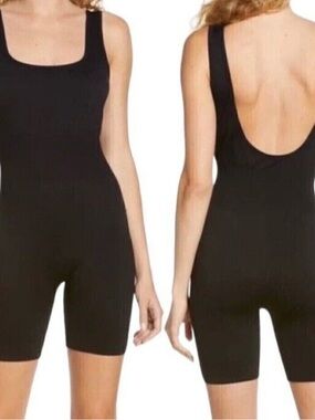 WeWoreWhat Black Sleeveless Scoop-Back Romper